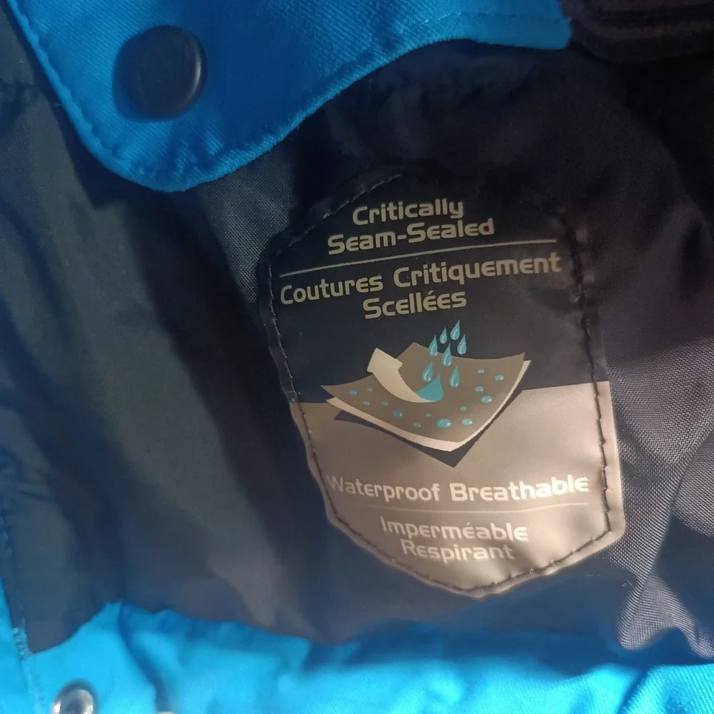 Columbia Titanium Omni-Tech Youth 14/16‎ Blue/White Omni-Heat Waterproof FLAW